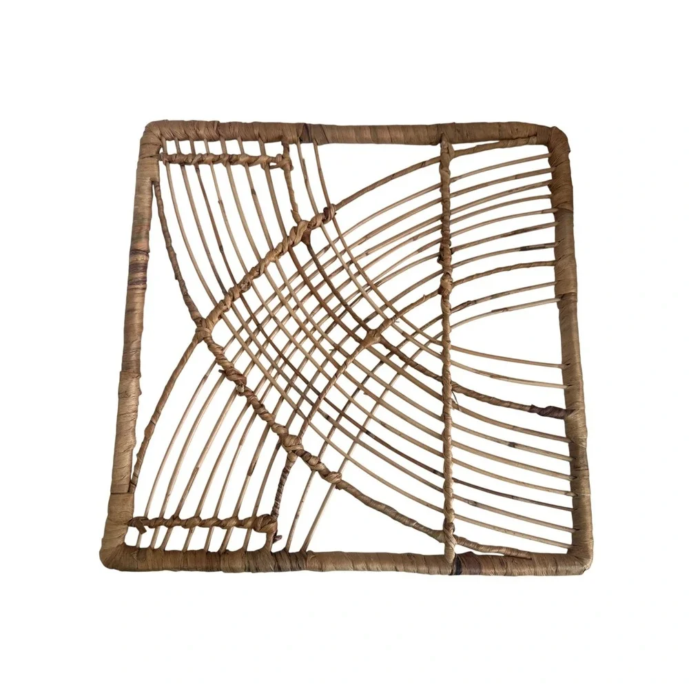 Vtg Wicker Wall Art Set of 3 Boho Rattan Geometric Hanging Decor Mid Century 14